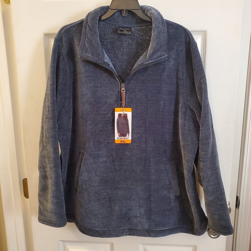 32 Degrees Heat sz XXL Women 1/4 Zip fleece Pullover Teal Cozy Soft Warm Fall